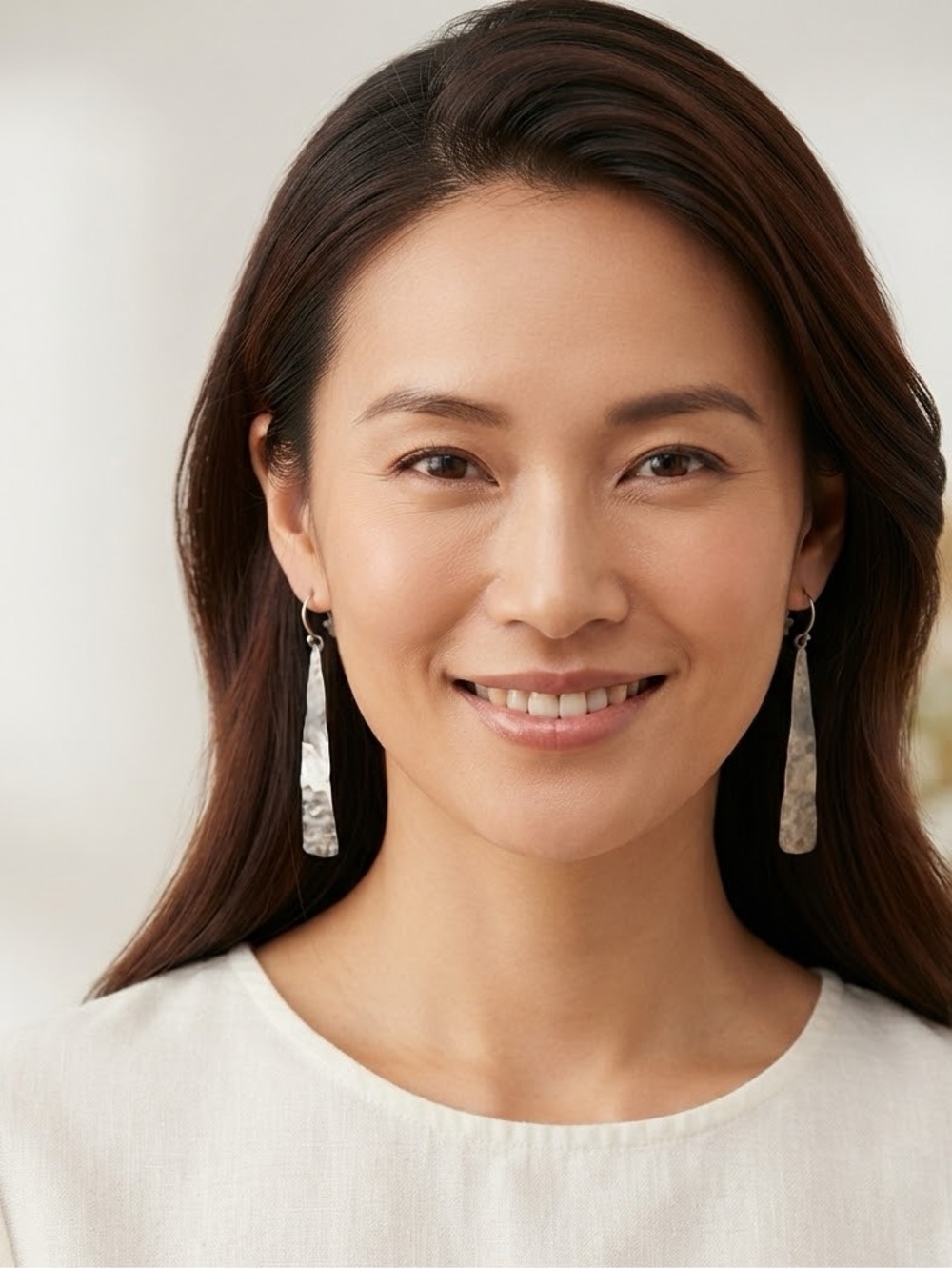 Jean Rachel - sterling Sterling Hammered Drop dangle Earrings